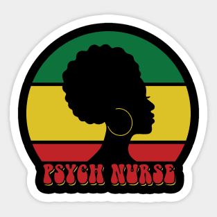 African American Psych Nurse Black History Month Sticker